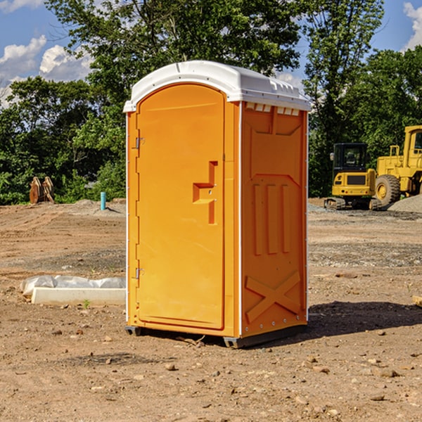 how often are the portable restrooms cleaned and serviced during a rental period in Holiday Island